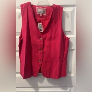 Cupio Bright Pink Button-Down Vest